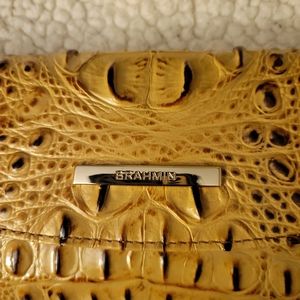 Authentic Brahmin tan checkbook wallet
